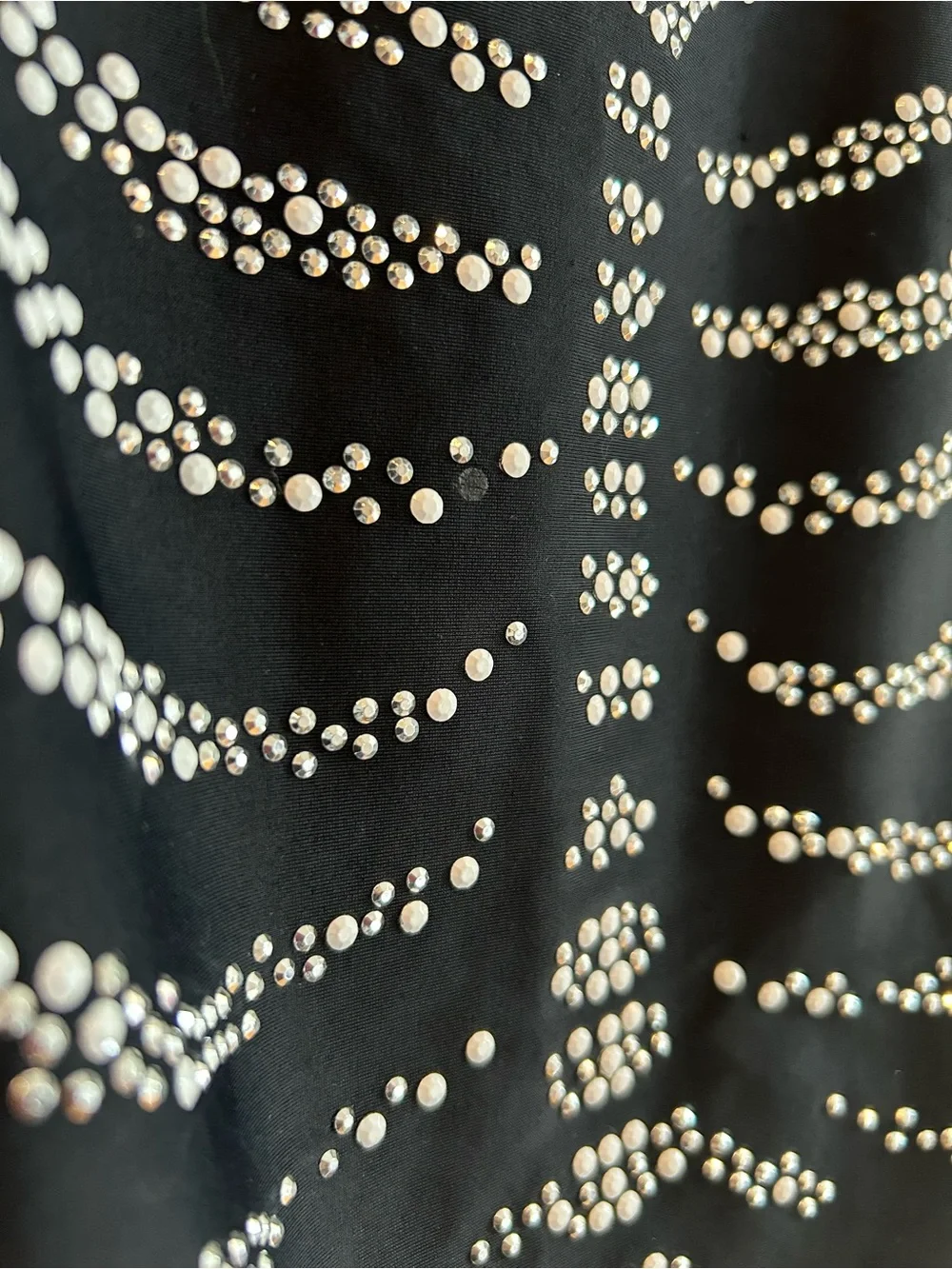 Destira Black Gymnastics or Dance Leotard with Silver Rhinestone Skeleton Design